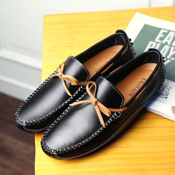 

british style flats men loafers 2019 luxury men casual shoes fashion soft male loafers breathable male driving shoes hc-625, Black