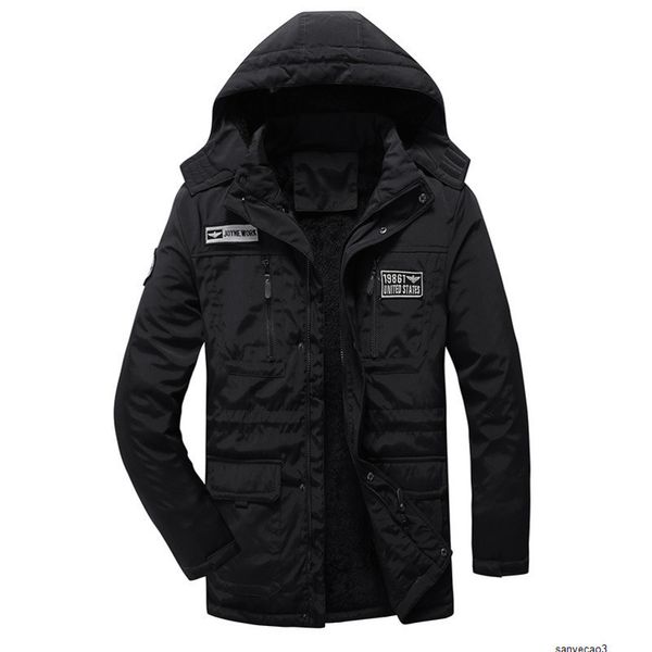 

mens designer cotton length men xl cotton-padded clothesh, Black;brown