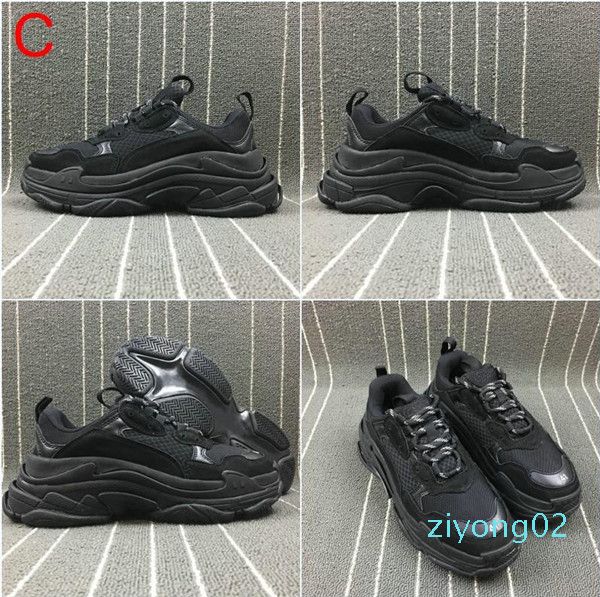 

2019 new fashion paris triple-s designer shoes low platform sneakers triple s mens casual women designer casual sports trainers zapatos 02z, Black