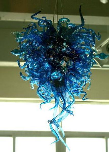 

modern discount fancy lighting fitting glass chandelier blue color energy saving light source style murano glass chain chandelier
