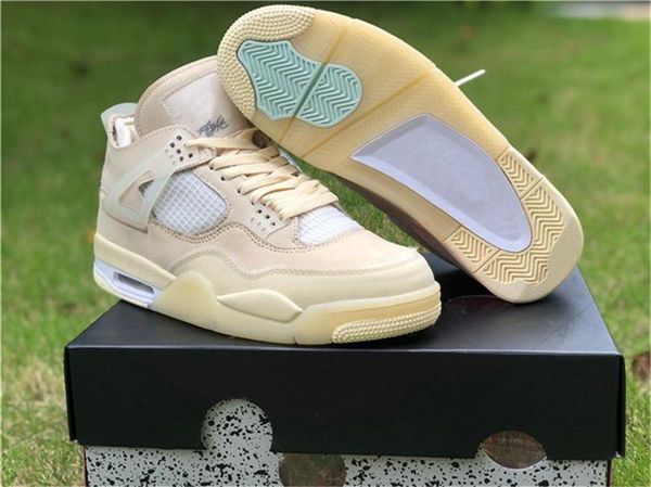 

2020 new arrival off authentic 4 sp wmns men basketball shoes muslin white black zapatos sail bred cv9388 -100 running sneakers size 7 -13