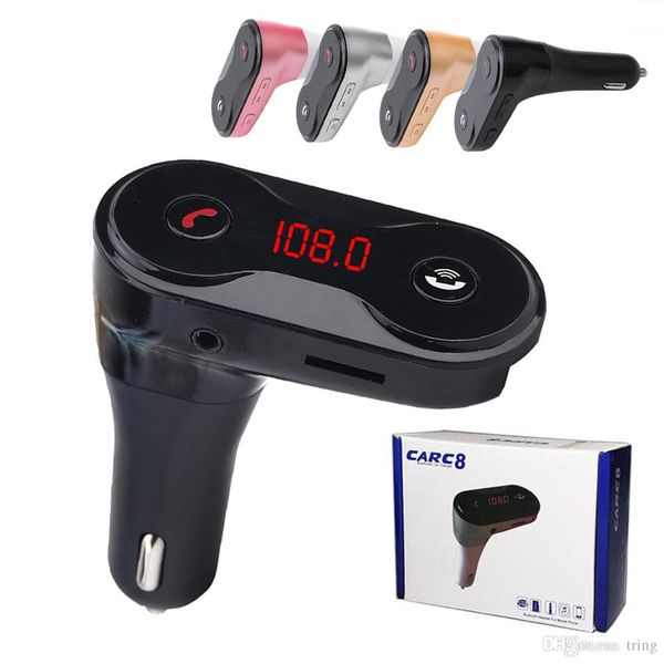 

car c8 fm transmitter mp3 player modulator hands wireless bluetooth car kit with usb car chargers support tf u disk play