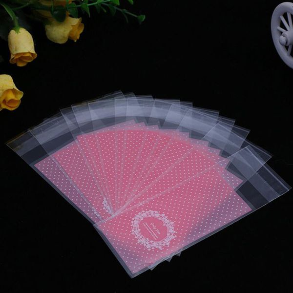 

new 100pcs pink mini plastic packaging bags 5x10cm gift cosmetics bag self adhesive bags lip single lip self-sealing