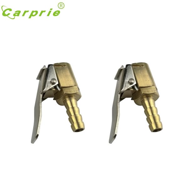 

car-styling carprie tire valve caps 2pc inflator valve connector brass tire air pump chuck clip clamp 6mm td17 dropship