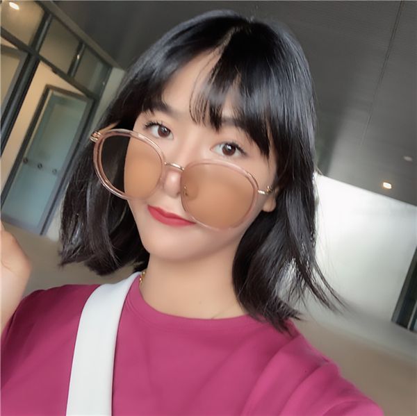 

wholesale-[eam] 2019 new spring summer temperament trendy black split joint cool perso glasses women fashion tide all-match jt783