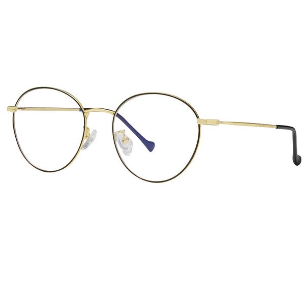

round gold glasses frame computer goggles glasses female male anti-blue radiation glasses mobile phone computer tv goggles, White;black