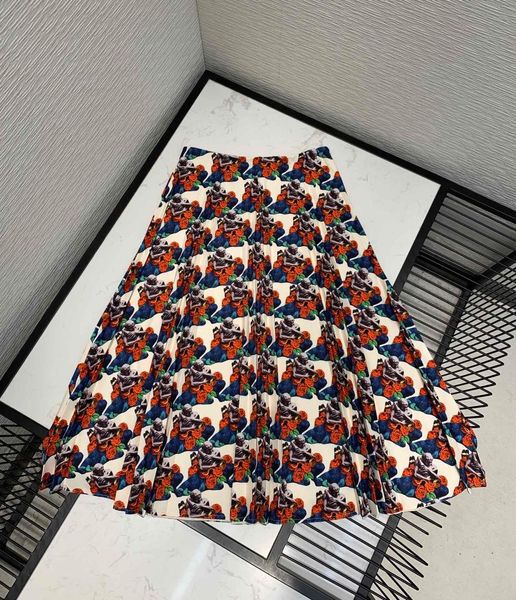 

2019 new ladies fashion printed pleated skirt 1127, Black