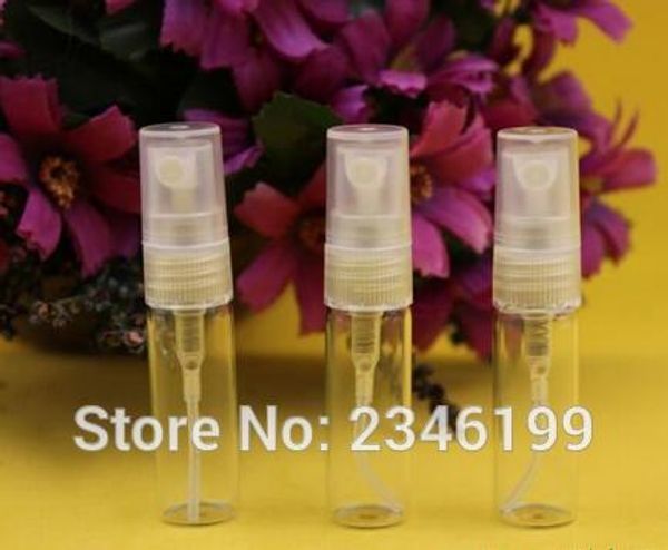 5 ml Glasrohr, Sprühparfümbehälter, leere kleine Probenverpackungsflasche, kosmetische Parfümflasche mit Kunststoffkappe, 100 Stück/Menge