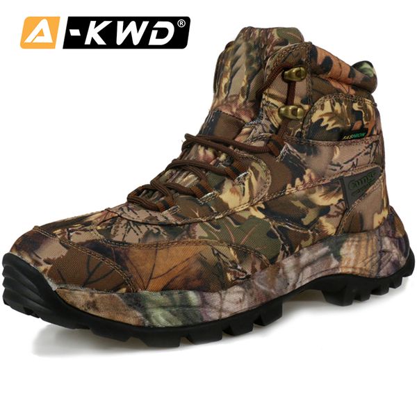 

2019 fashion camouflage work shoes high waterproof boots men genuine leather man shoe outdoor sneakers man sport shoes men, Black