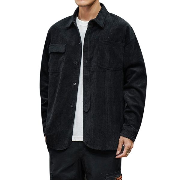 

men's jackets style pure color tooling coat fashion large drop independent station size selling suppli, Black;brown