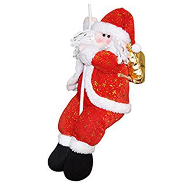 

christmas decoration santa claus climbing on rope for indoor/outdoor wall window hanging xmas ornament