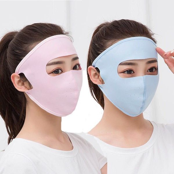 

2020 ice silk masks space sunscreen female all inclusive mask female thin section breathable full face sun protection mask