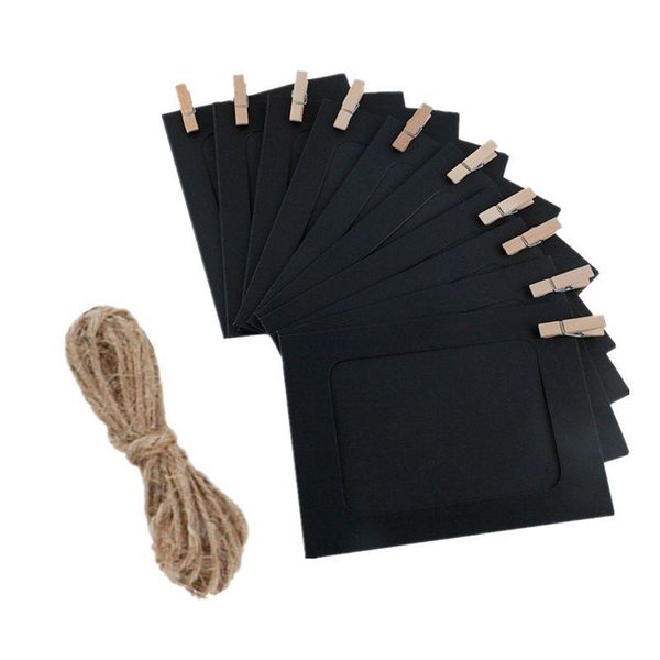 

10pcs paper p frame wall hanging picture album rope clip diy home decor dtt88