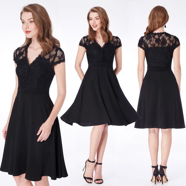 

lisa pan new short black lace casual dress cocktail dresses spring skirt
