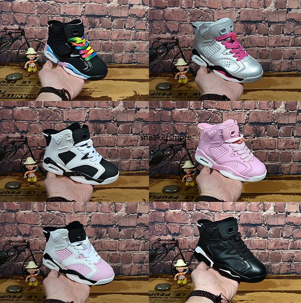 

интернет оптового скидки kids 6 младенец ботинок баскетбола ункции золота черного красного малыш 6s мальчики кроссовки дети спорт низкие тре, Black