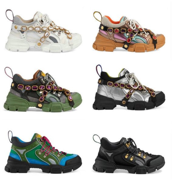 

2019 flashtrek sneaker with removable crystals oversize design outdoor hiking sneaker boots men shoes leather sneakers platform, Black