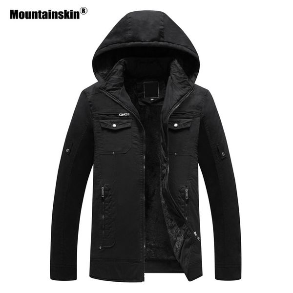 

mountainskin men winter outdoor thick fleece jackets thermal plus size 6xl windbreaker hiking camping trekking brand coat va344, Blue;black