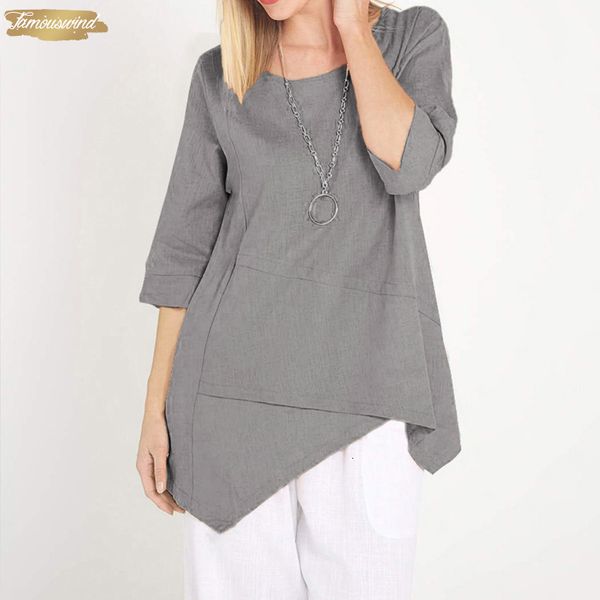

2019 лето топы блузки женщины crew neck half sleeve casual асимметричный vintage blusas femininas белье сыпучие тунику рубашки, White