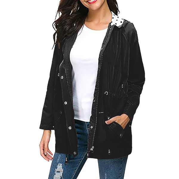 

women's lightweight raincoat for women waterproof packable hooded outdoor hiking jacket long rain jacket active rainwear, Blue;black