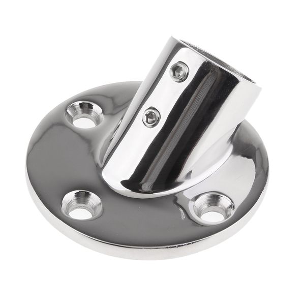 

marine boat hand rail fitting 60 degree round base fits 25mm (1 inch) tube/pipe