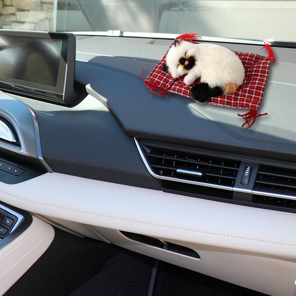 

new car ornaments cute simulation sleeping cats decoration automobiles lovely plush kittens doll toy children gifts accessories