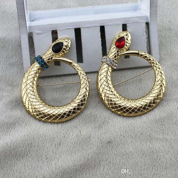

women animal snake brooch rhinestone crystal eye snake brooch suit lapel pin fashion jewelry epacket shipping, Gray