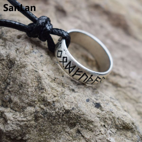 

sanlan 12pcs wholesale factory directly rune viking amulet runic nordic pendant talisman viking necklace, Silver