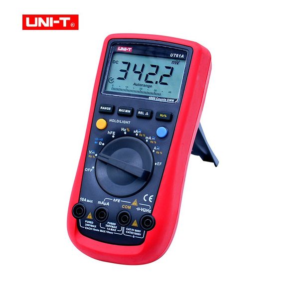 

digital multimeter uni-t ut61a ac/dc voltage current ohm meter capacitance resistance frequency diode tester ncv lcd backlight