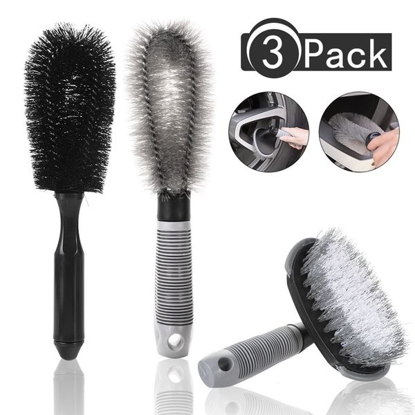 

3pcs car wheel cleaning brush kit, wheel brush for car alloy and tyre cleaning