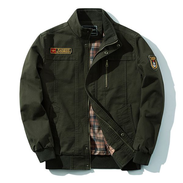 

mens designer cotton jacket tooling jacket season washed cotton military jacket air uniform, Black;brown