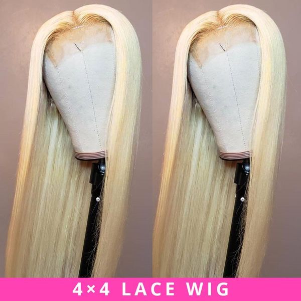 

brazilian lace wig 4*4 straight lace closure wig human hair wigs 613 blonde pre-plucked with baby hair jazz star non remy, Black;brown
