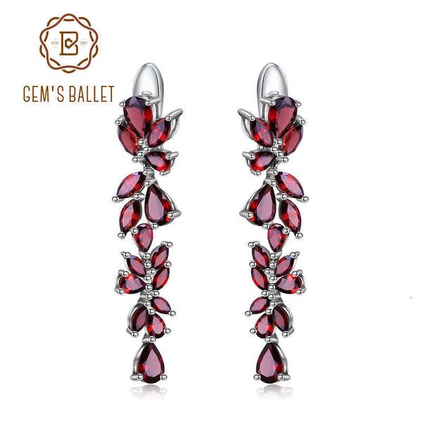 

gem's ballet 20.35ct natural red garnet earrings 925 sterling sliver leaves branches drop earrings for women engagement jewelry cj19120, Golden