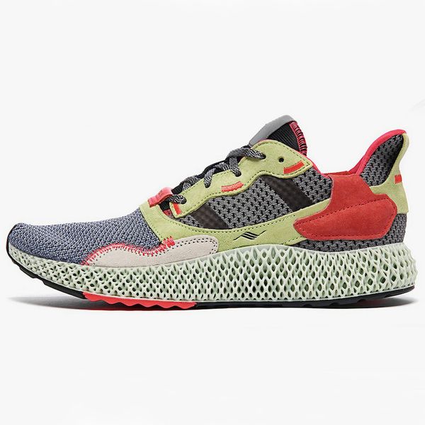 

new alphaedge 4d zx 4000 consortium futurecraft men womens running shoes primeknit grey white yellow sports sneakers jogging trainers