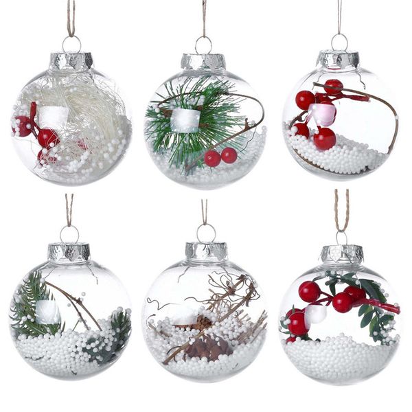 Acheter Verre Transparent Boule De Noël En Verre Pendentif Arbre De Noël Suspendu Boule Décorative Peut Ouvrir Noël Mariage Babiole Ornement De 141