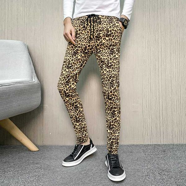 

цветы брюки человек леопардовый принт брюки мужской 2020 мужская спортивная одежда дышащая повседневная открытый бег трусцой брюки, Black