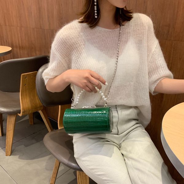 

casual fashion 2019 women retro pearl leather alligator crossbody beach bag waterproof messenger bag ladies shoulder bags