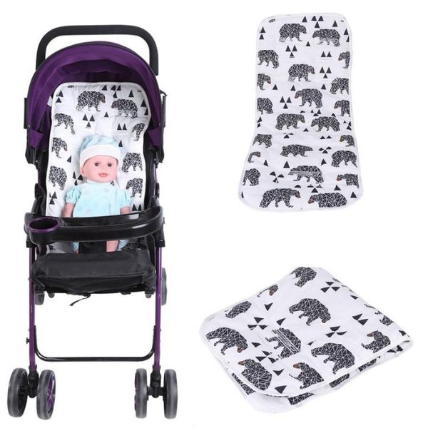 

cotton baby seat liner stroller seat infant liner print flower mat breathable car seat high chair pushchair cushion pad