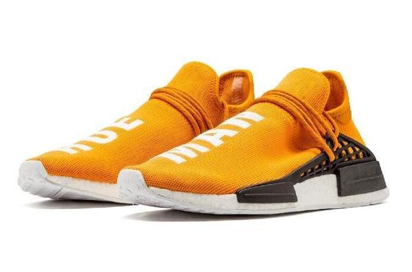 

wholesale human race walking shoes men and women red bottom yellow bottom noble ink core black red white casual shoes sneakers, breatha14
