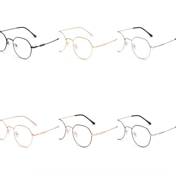 

2019 metal plain mirror craft filaments hollow ultra light frame glasses artistic women decorative glasses frame 2950, Silver