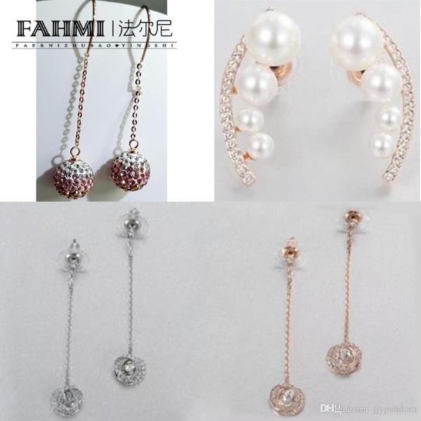 

fahmi swa gradient gemstone spherical rose gold pearl fringe perforated hoop long earring adds a feminine elegance to any outfit, Golden;silver