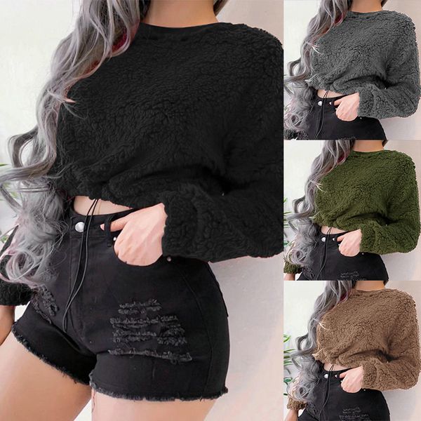 

manufacturers europe and the united states women's winter new thickened head double plush sweater, Black
