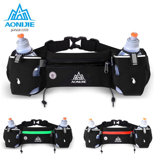 

aonijie running bag men women waist pack outdoor hiking jogging fitness marathon hydration belt bag for 250ml water bottles