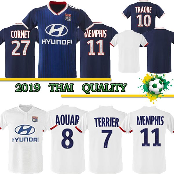 

Thai maillot de foot olympique lyonnai occer jer ey traore memphi fekir 2019 2020 lyon football hirt 19 20 uniform, Black;yellow