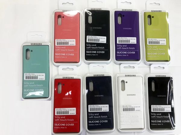 

for samsung galaxy s8 s10 plus note10 note10 plus case liquid silicone phone bumper shockproof cover with retail packing