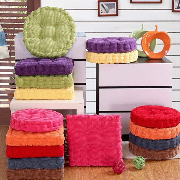 

thick corduroy elastic chair cushions for kitchen chair solid color seat cushion square floor cushion machine washable ej672720