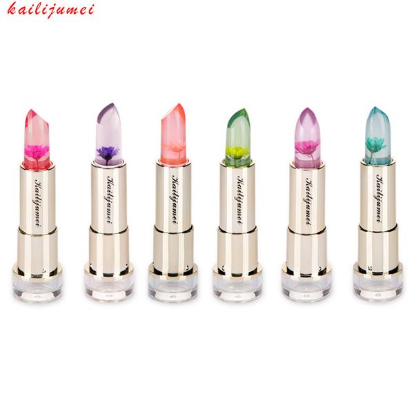 

Kailijumei flower long la ting magic color temperature change moi turizer lip care balm batom flower lip tick with flower good quality