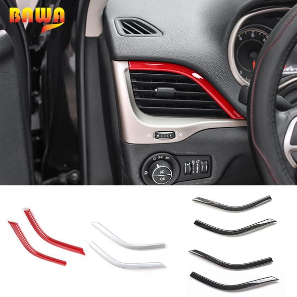 

bawa abs dashboard decorative cover trim ac air conditioning vent outlet cove trim for cherokee 2014-2018 car styling