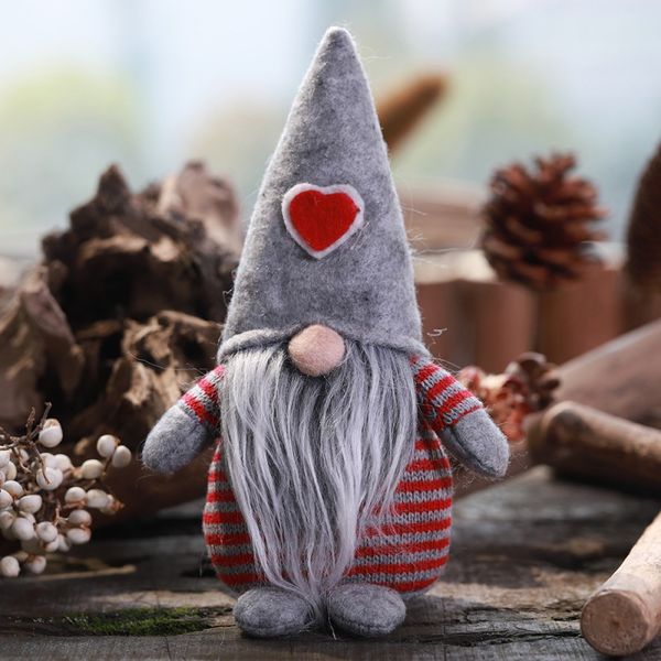 

christmas dolls non-woven hat with heart handmade gnome santa figurines holiday table decor christmas present ornament