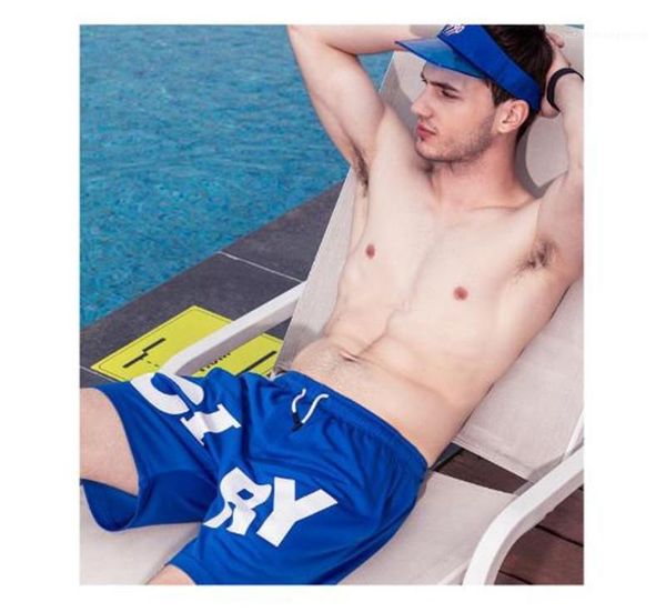 

print straight pants fashion loose elastic waist pants casual knee length short pants mens designer letter, Black