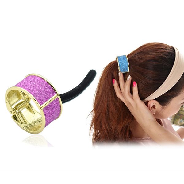 

1pc women hair accessories frosted scrunchy colorful punk ponytail holder elastic hair bands circle round scrunchy acc620